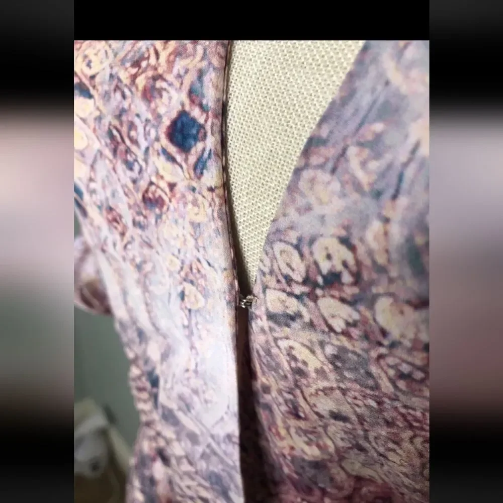 7 For All Mankind Snakeprint Wrap Dress XL Boho Hippie Summer Silk/Viscose NWT - Picture 8 of 11